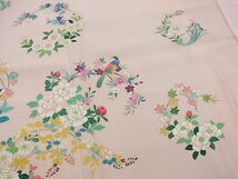 平和屋野田店■訪問着　金糸刺繍　花鳥丸文　逸品　n-kg6235_画像4