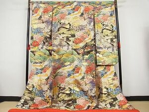  flat peace shop - here . shop # finest quality colorful wedding kimono Tang woven plum pine ... crane flower writing gold silver thread gold through . ground dress length 194.5cm sleeve length 65.5cm silk excellent article AAAB8266A-br
