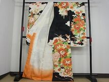 平和屋-こころ店■豪華振袖　駒刺繍　草花文　黒地　金彩　正絹　逸品　AAAC5355Bnp_画像2