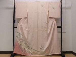 平和屋1■訪問着　熨斗草花文　暈し染め　金彩　逸品　CAAA5412dy