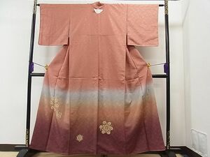 平和屋1■染色家　岸上純平　色留袖　霞花唐草文　暈し染め　金彩　逸品　未使用　CAAA1966