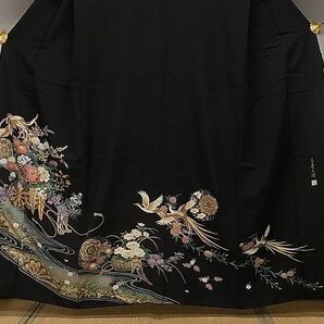 平和屋1■豪華黒留袖 作家物 駒刺繍 百寿文様 金彩 逸品 CAAA5422dyの画像2