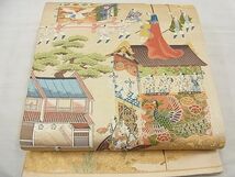 平和屋野田店■六通柄袋帯　唐織　祇園の華　金糸　逸品　n-ea1768_画像1