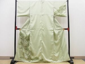 平和屋野田店■訪問着　流水吉祥草花文　暈し染め　金彩　逸品　n-pk6030