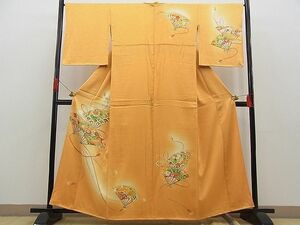 平和屋野田店■訪問着　扇面草花文　暈し染め　金彩　逸品　n-fw6167