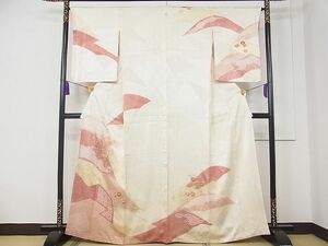 平和屋1■創業460年・千總　訪問着　駒刺繍　絞り　吉祥草花文　金彩　高島屋扱い　逸品　CAAC7546rv