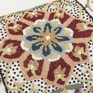 平和屋1■太鼓柄袋帯 総相良刺繍 正倉院花唐草文 逸品 未使用 CAAA6848txの画像5