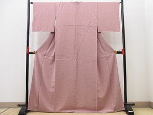 平和屋野田店■上質な小紋　型染め　舞花文　やまと誂製　逸品　未使用　n-pk5962