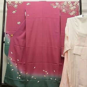 平和屋1■豪華振袖・長襦袢セット 舞桜 暈し染め 金銀彩 逸品 CAAA8793vfの画像1