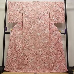 平和屋1■名門 藤娘きぬたや・総絞り（杢目絞り） 小紋 花唐草文 逸品 CAAA8779vfの画像2