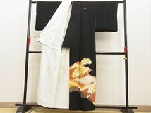 平和屋野田店■豪華黒留袖　駒刺繍　雲取り吉祥結び紐文　金彩　逸品　n-ne3005_画像3