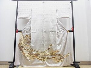  flat peace shop Noda shop # gorgeous color tomesode piece embroidery .... flower writing gold paint excellent article n-yc5758