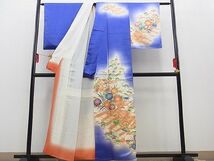 平和屋野田店■訪問着　金駒刺繍　松竹梅　吉祥菊花文　ぼかし染め　金彩　逸品　未使用　n-gt4050_画像2