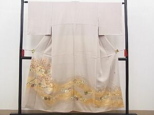 平和屋野田店■松尾光琳　色留袖　駒刺繍　古清水　24K　逸品　n-hv4825