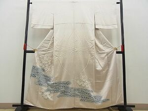 平和屋野田店■豪華色留袖　総相良刺繍　流水菊花文　暈し染め　逸品　n-fw6239