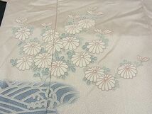 平和屋野田店■豪華色留袖　総相良刺繍　流水菊花文　暈し染め　逸品　n-fw6239_画像4