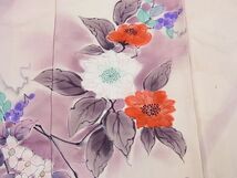 平和屋野田店■訪問着　手描き　枝花文　暈し染め　逸品　n-pk5931_画像4