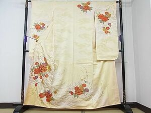 平和屋1■豪華振袖　駒刺繍　乱菊花文　金彩　逸品　CAAA7332ua