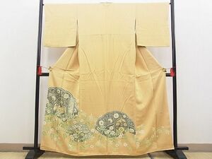 平和屋野田店■色留訪問着　作家物　刺繍　向かい鳳凰花文　金彩　逸品　n-hv4806