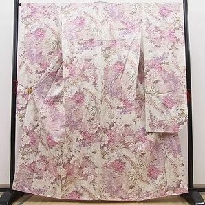 平和屋野田店■豪華振袖 檜扇吉祥牡丹花文 金彩 逸品 n-pk5897の画像1