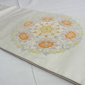 平和屋野田店■太鼓柄袋帯 総相良刺繍 宝相華 金糸 逸品 n-te1976の画像2