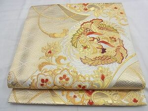 平和屋野田店■六通柄袋帯　唐織　鳳凰正倉院花絵巻　本金箔　逸品　n-te1964