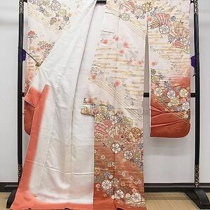 平和屋1■豪華振袖 檜扇吉祥花文 暈し染め 金彩 逸品 CAAA7635chの画像3