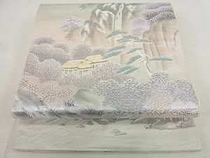 平和屋2■六通柄袋帯　広沢の径　プラチナ二重箔錦　逸品　DAAA1281du