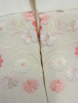 平和屋1□極上　長襦袢　袷　桜の花びら　半衿刺繍　逸品3s3470_画像9
