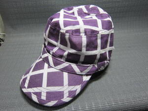 Kappa カッパ　ワークキャップ　帽子　紫×白　クロス　56～59cm　S2403C
