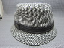 TOKIO HATトーキョーハット　ハット　ソフト帽子　白×黒　57～59cm　S2403F_画像2