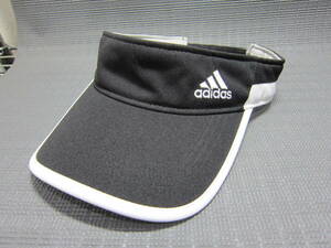 adidas アディダス　ゴルフ　サンバイザー　帽子　黒×白　54～57cm　S2403F