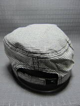 NEW ERA ニューエラ　ワークキャップ　帽子　白黒チェック柄　フリーサイズ　マジックテープ　J2403C_画像3