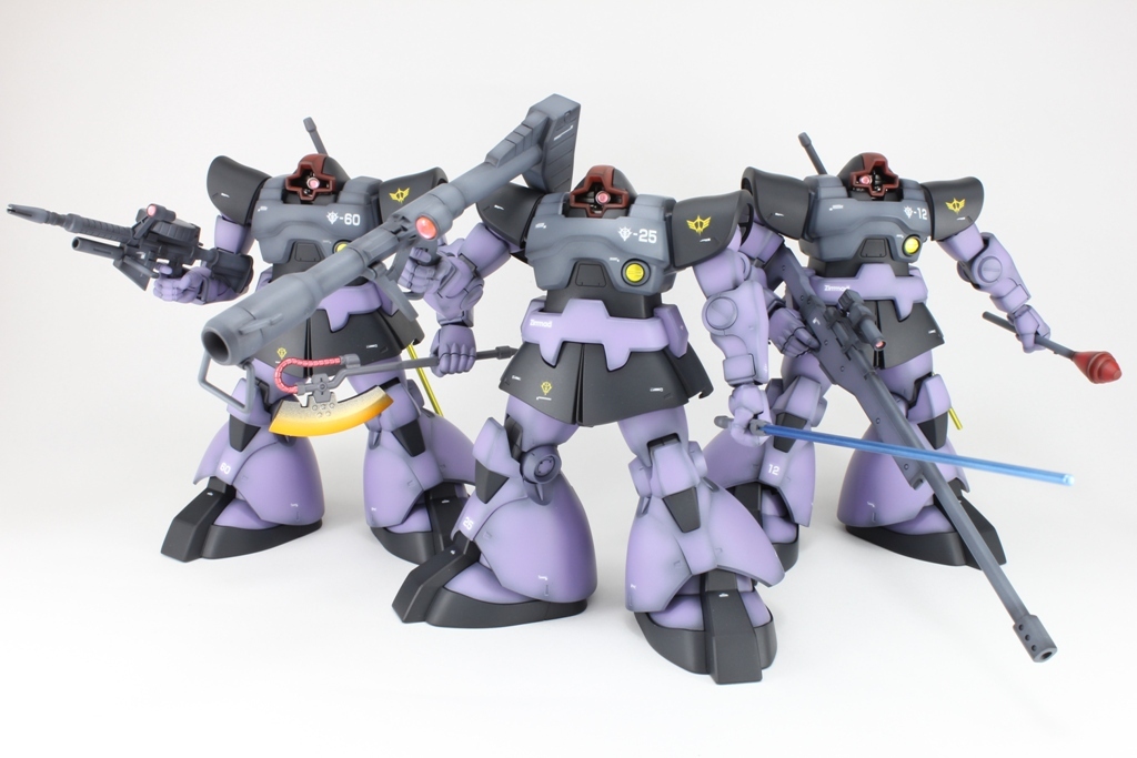 HGUC 1/144 Dom Black Tri-Stars, набор из 3 предметов, предварительно окрашенный, характер, Гандам, Готовый продукт