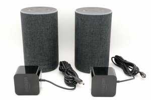 【概ね美品×2台】Amazon Echo 第2世代- スマートスピーカー with Alexa チャコール × 2台セット #39333934