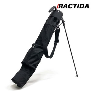 (日本正規品)ラクティダ セルフスタンドクラブケース ゴルフバッグ ブラック ショルダーストラップ付属 軽量約1kg RACTIDA GOLF