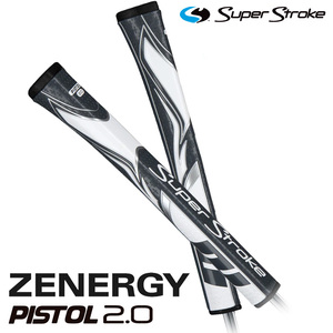 (日本正規品) スーパーストローク パター用ゴルフグリップ ゼナジーピストル2.0 ZENERGY PISTOL 2.0 パターグリップ グレーホワイト