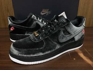 18年製 NIKE AIR FORCE 1 LOW VELVET ナイキ エアフォース AF1 薔薇 バラ 刺繍【AH8462-003】ブラック ベルベット 黒 US8.5