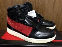 19年製 NIKE AIR JORDAN 1 HIGH OG DEFIANT COUTURE ナイキ エアジョーダン クチュール AJ1【BQ6682-006】ブラック レザー 黒×赤 US10_画像2