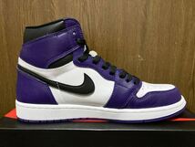 20年製 NIKE AIR JORDAN 1 RETRO HIGH OG ナイキ エアジョーダン オリジナル AJ1【555088-500】COURT PURPLE コート パープル 紫×白 US9_画像5