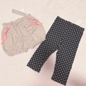 ハート柄　パンツ　レギンス　女の子　nennen バースデイ　ブラック　黒　新品　cottoli 可愛い　ハート　かぼちゃパンツ