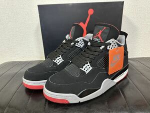 2019年製 NIKE AIR JORDAN 4 OG Bred US10 28.0ｃｍ BLACK FIRE RED CEMENT GREY エアジョーダン ブラック/ファイヤレッド 308497-060