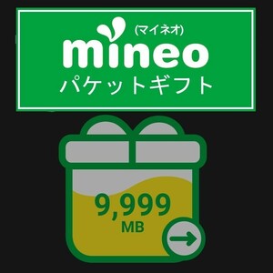 [迅速対応] mineo マイネオ パケットギフト 約10GB (9999MB) 10ギガ パケットギフトコード 匿名発送 送料無料