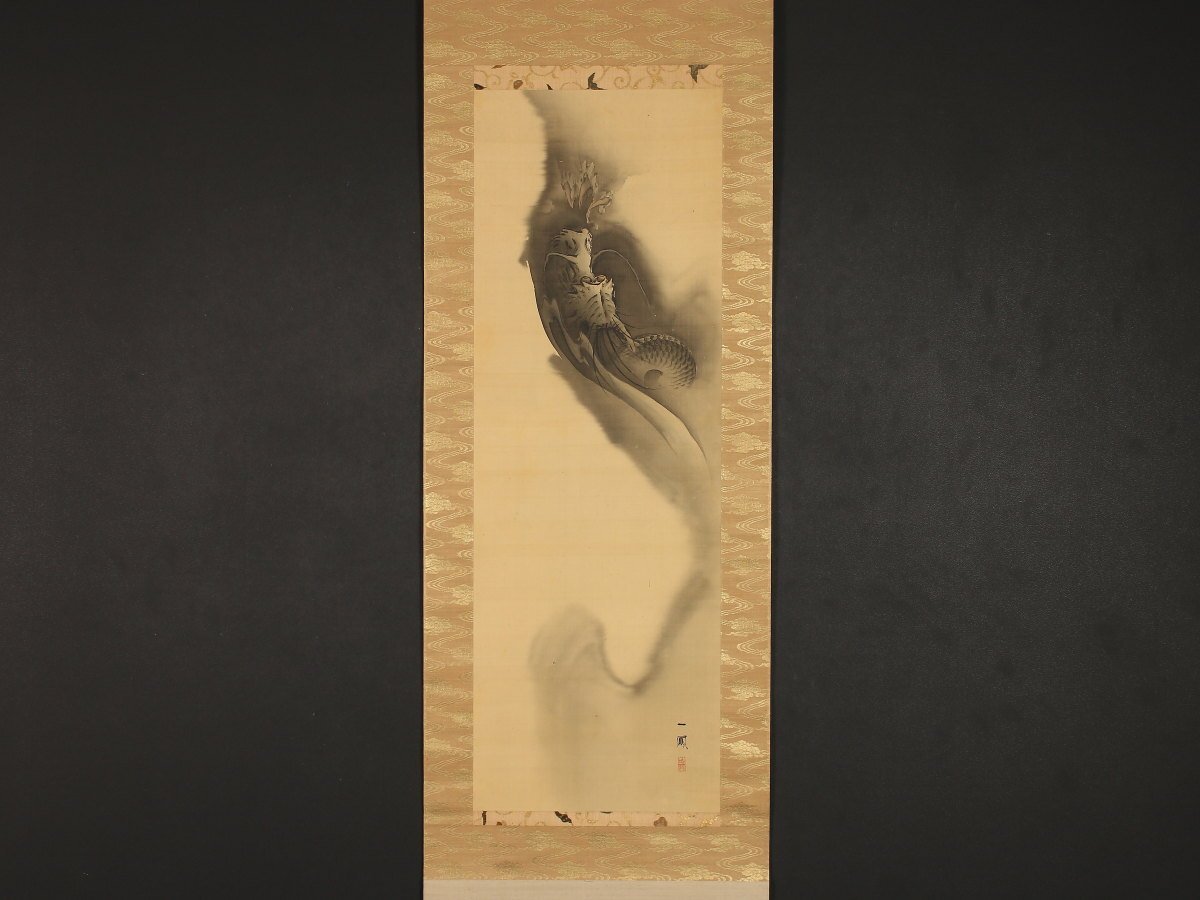 [Authentische Arbeit] [Traditionell_2] ●dr2115(Ichiho Mori)Dragon Climb, Studiert von Tetsuzan Mori, Mori-Schule, Osakas Kunstwelt, Späte Edo-Zeit, Malerei, Japanische Malerei, Blumen und Vögel, Vögel und Tiere