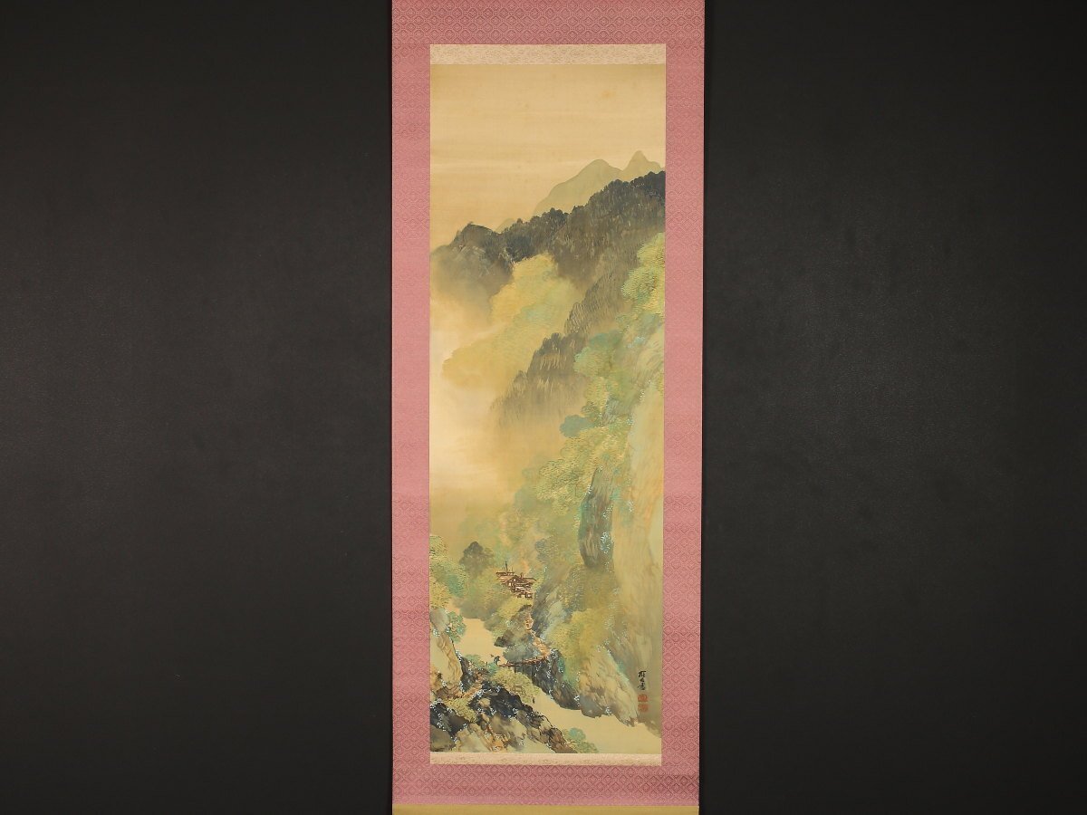 [Authentisches Werk] [Traditionell_2] dr2140(Tsurutomo Shoda)Landschaftsmalerei, gleiche Box, Studiert von Shunko Yamamoto, Menschen von Nara, Malerei, Japanische Malerei, Landschaft, Fugetsu