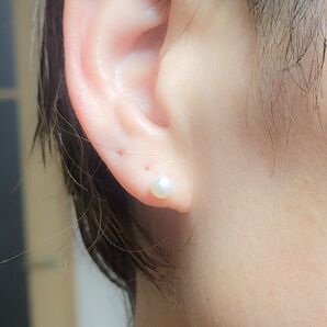 淡水パールピアス スタッド 14kgf ひと粒ピアス アレルギー対応