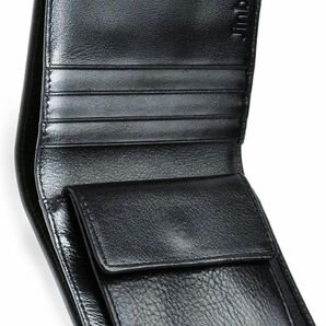 【左利き用】 財布 メンズ 二つ折り 薄い ミニマリスト 軽い コンパクト 本革 黒 ブラック