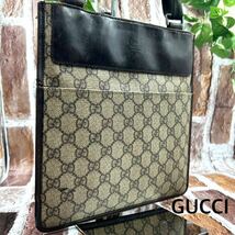 『GUCCI グッチ ショルダーバッグ 斜めがけ 肩掛け ワンショルダー GG PVCベージュ系 メンズ_画像1