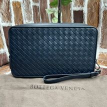 『未使用品』BOTTEGA VENETA ボッテガヴェネタ セカンドバッグ オーガナイザー イントレチャート クラッチバッグ 紺色 ネイビー メンズ_画像2