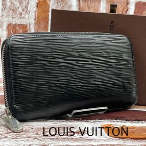 美品 LOUIS VUITTON ルイヴィトン 長財布 サイフ ラウンドファスナー ジッピーウォレット エピ ブラック 黒 メンズ M68755の画像1